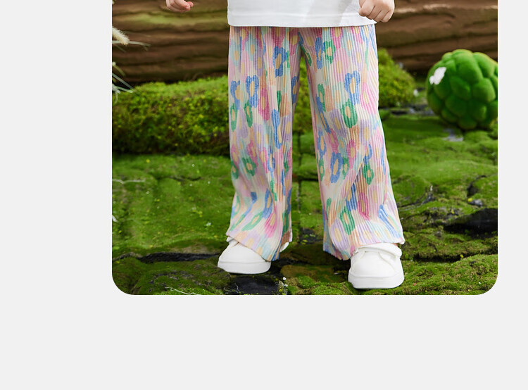 ASK JUNIOR Children's Clothing Set, Girls' Summer Outfit, Toddler Short-Sleeve Wide-Leg Pants, Sports Casual Two-Piece Set, Floral Pattern, Size 130 17