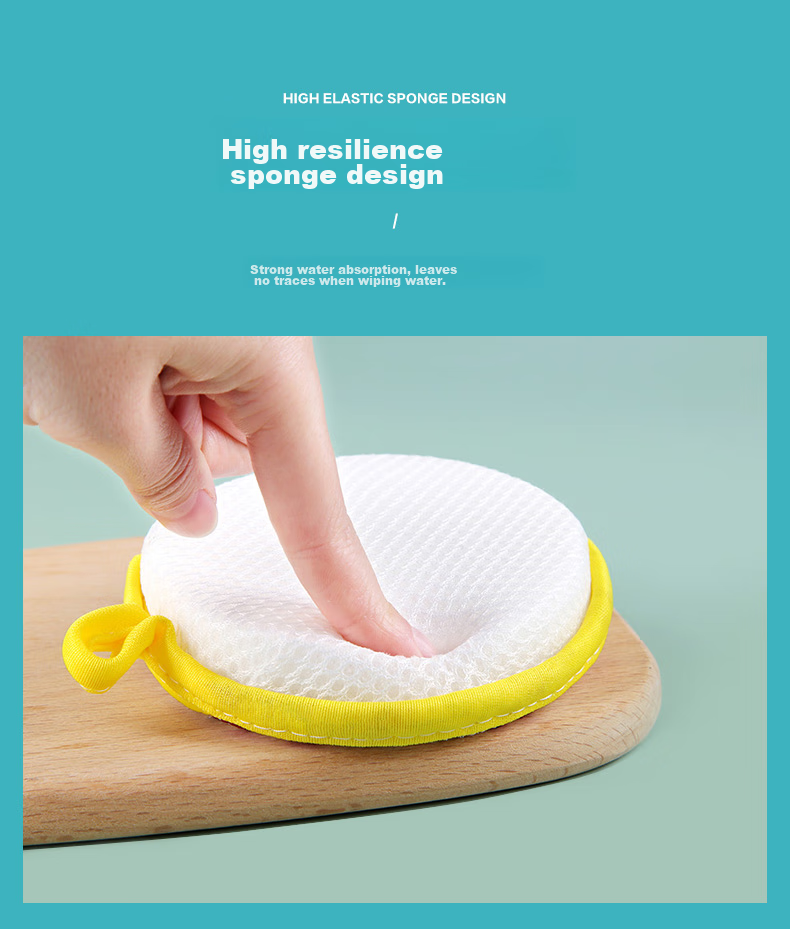 Zimeihua Dishwashing Sponge, Colored Striped Golden Thread Scouring Pad, 4-Pack Dishwashing Cloth Sponge, Oil-Removing Cloth 5
