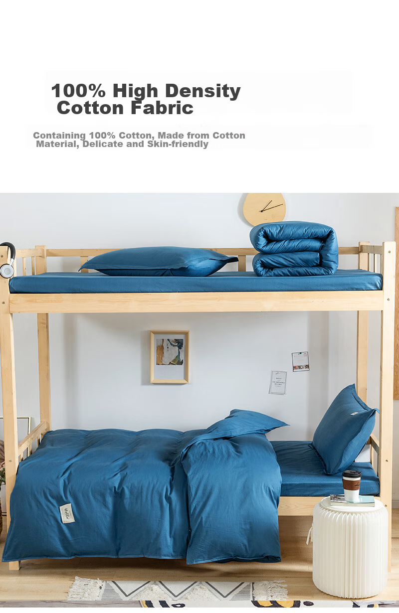 Mengshina Pure Cotton Dormitory Three-Piece Bedding Set for College Students, Bed Sheet And Duvet Cover for Single Bed, 0.9/1.2 Meters, Mengke 6