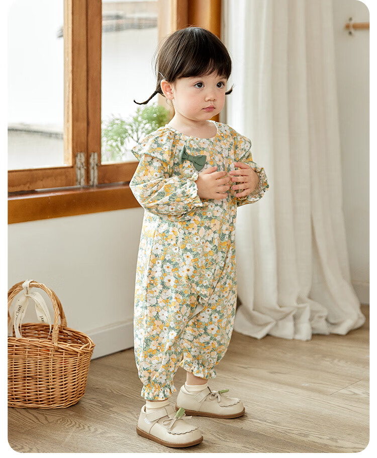 Wismorni Baby Girl Romper, Summer Thin Style, Infant Princess Clothes, Hundred-Day Sweet Onesie, Crawling Suit, Summer Outfit 3