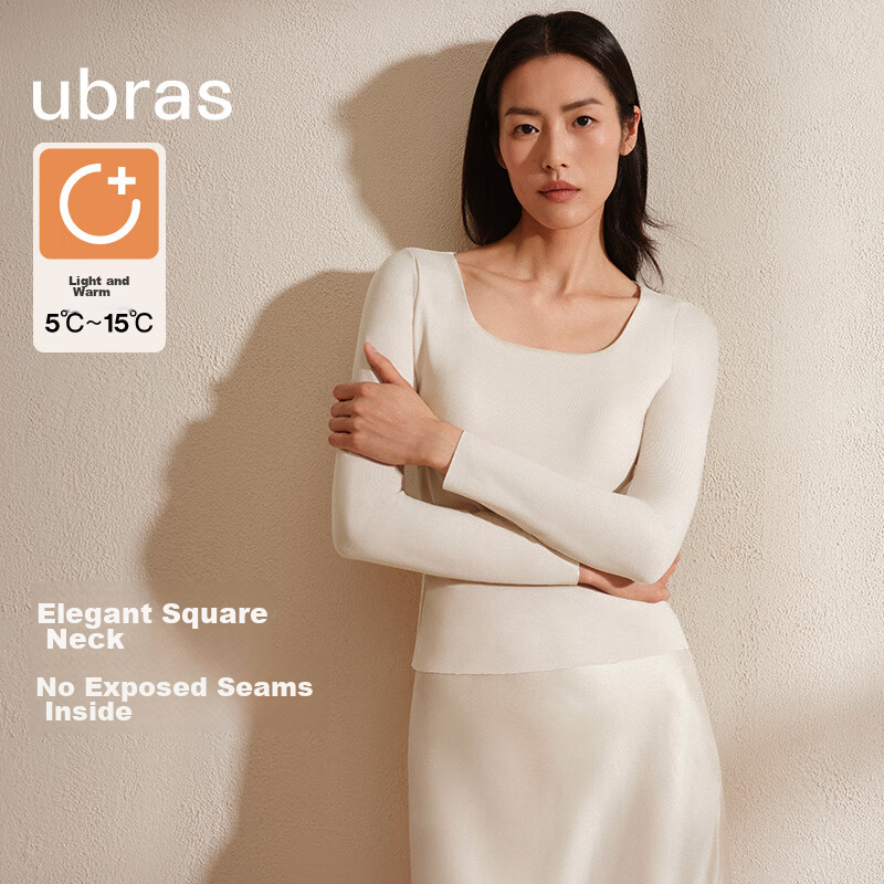 Ubras Liu Wen's Style Thermal Underwear for Women, Silk Blend with Wool Base Layer, Inner Wear, Autumn Top