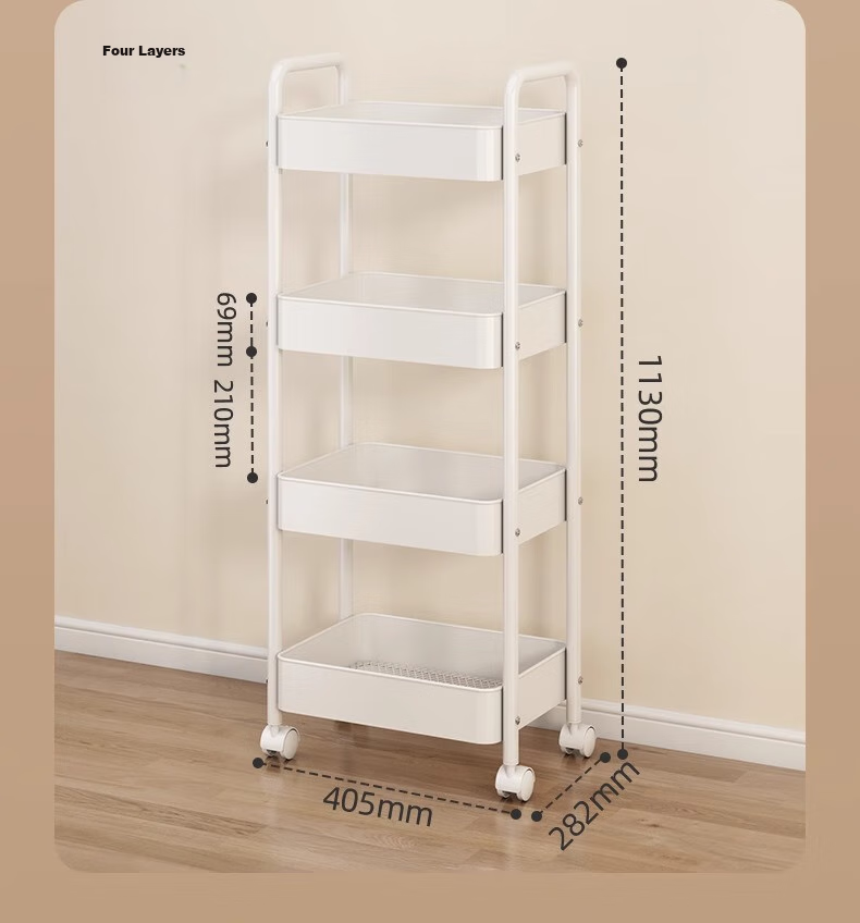 Jiadu Bathroom Storage Rack, Multifunctional Floor-Standing Kitchen Cart, Household Fruit And Vegetable Basket, Multi-Layer Storage Shelf 32