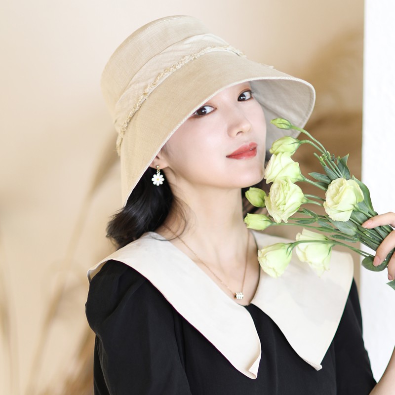 677888 Sun Hat for Women, Summer Japanese-Style Sunhat, Simple UV Protection Hat, Wide-Brimmed Hat