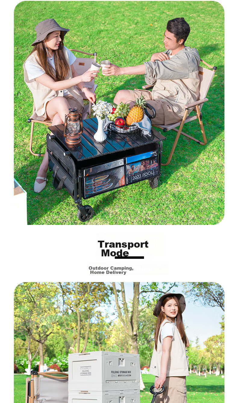 TAN XIAN ZHE Camping Cart, Rear-Opening Small Pull Cart for Kids, Grocery Shopping, And Pets 7