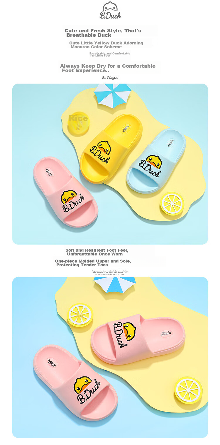 B.Duck Children's Slippers, Boys And Girls Sandals, Indoor Home Shoes for Older Kids, Trendy 5943 Moonlight Color, Size 40 2