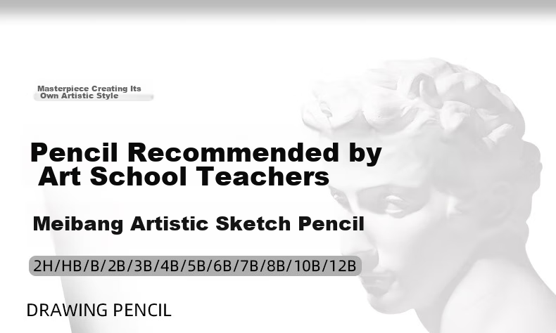 BGI-WAPM Sketch Pencils for Art Students' Exam, Drawing Landscape And Portrait, Beginner's Drawing Pencils, Model #3B, Pack of 12 2