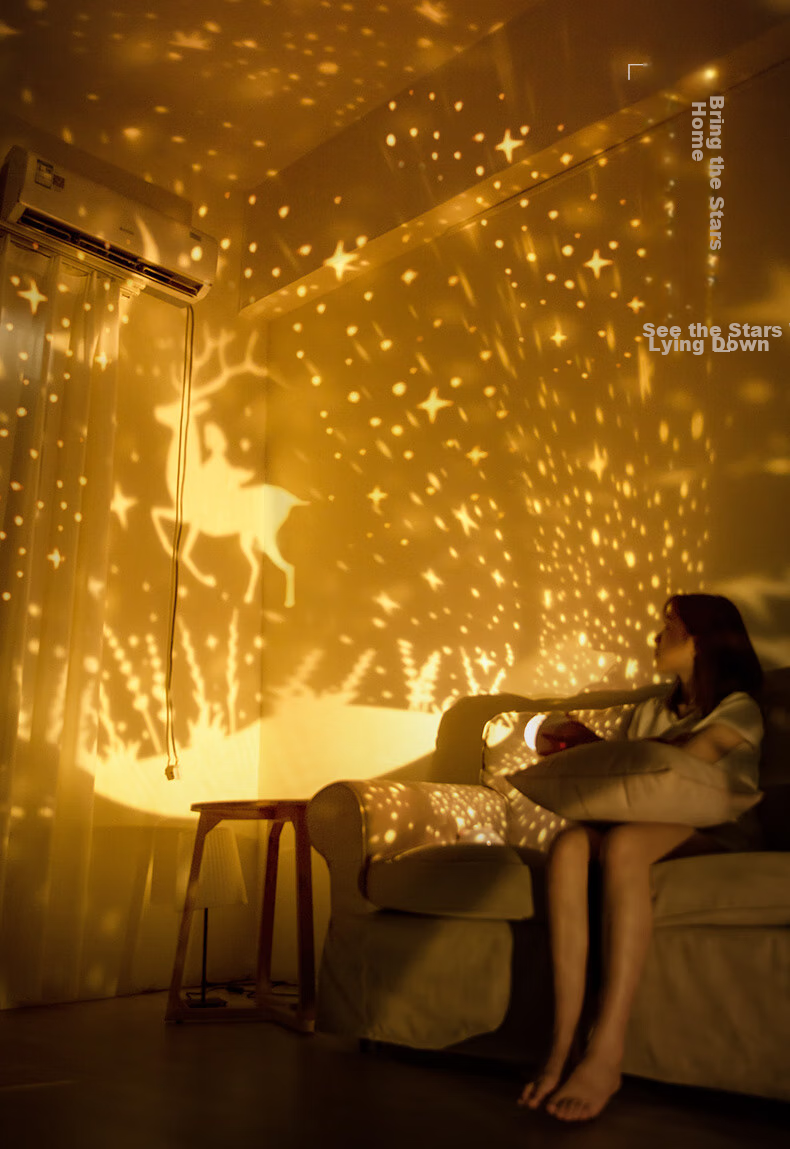 Xifeng Starry Sky Projection Lamp, Night Light, Bedroom Atmosphere Lamp, Children's Projector, Birthday Gift for Girls, High-End 17