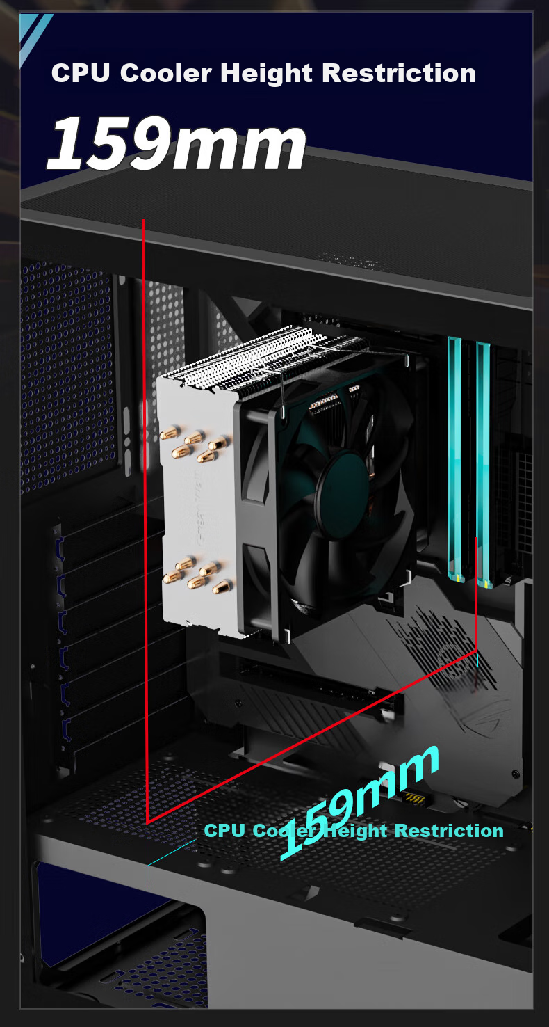 Great Wall Ice Frost X3W White Computer Case (MATX/360mm Water Cooling Support/ Magnetic Flip Door/Mesh Metal Panel/U3/9 Fan Positions/Five-Slot PCI/Compatible with 5080) 7