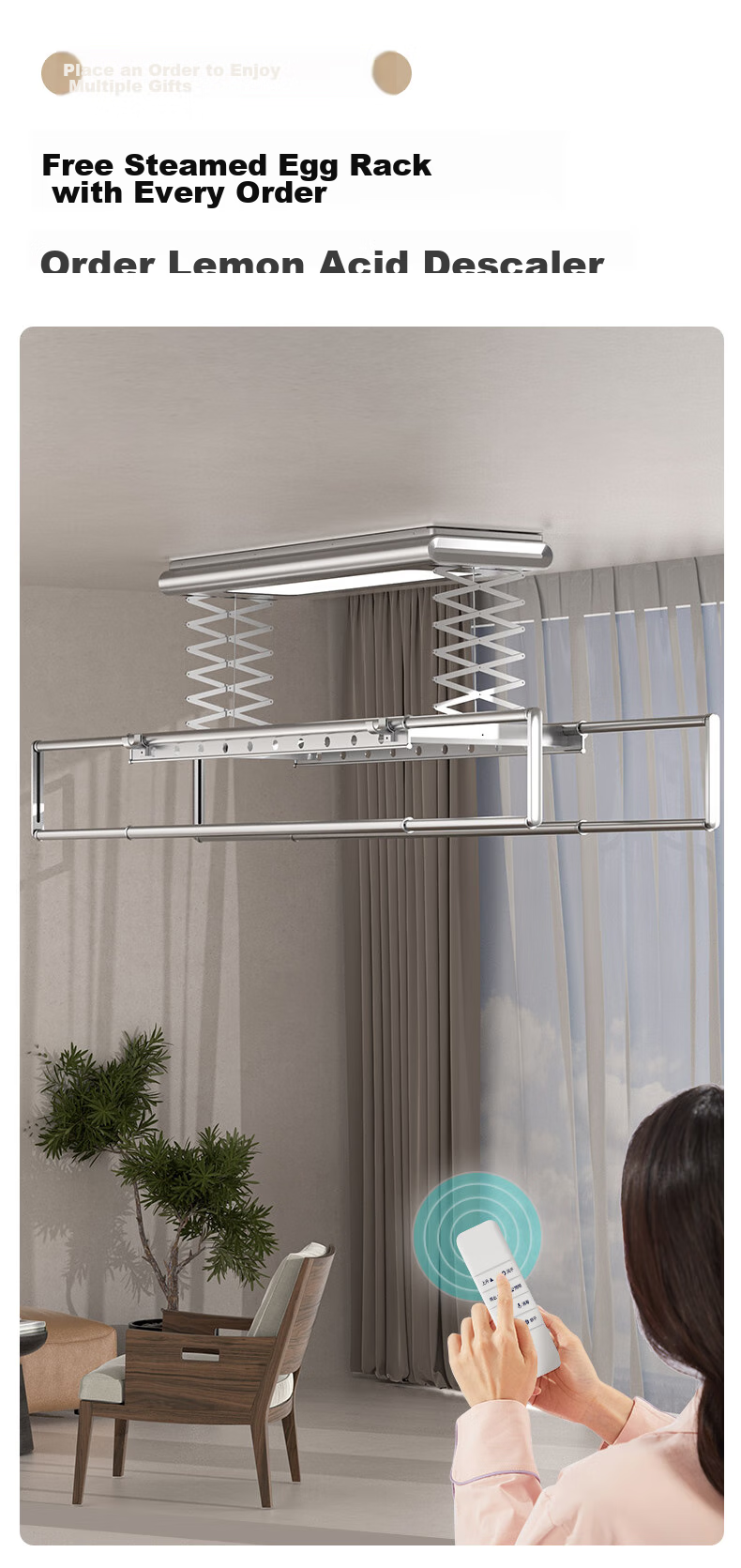 Beishi Suitable for Haotaitai Electric Clothes Drying Rack Remote Control, Universal for First And Second Generation Smart Lifting Electric Clothes Drying Rods, Appearance And Buttons Are The Same And Can Be Used 3