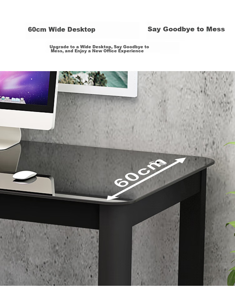 Fanshe Computer Desk, Minimalist Modern Design with Cable Grommet, Glass Desk for Study, Office, Home Use, Dual-Purpose Desk for Dining Room 7