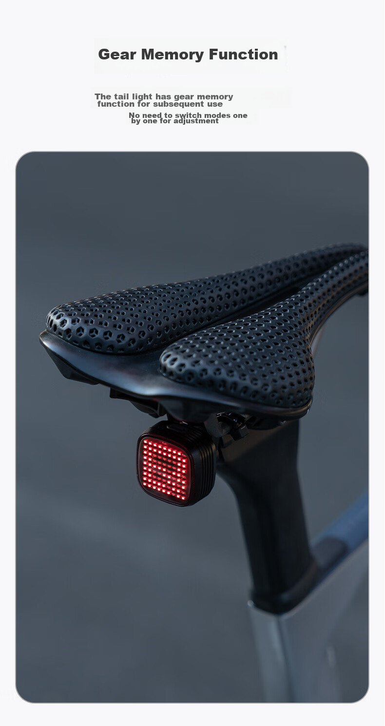ROCKBROS Bicycle Taillight with Smart Frequency Matching And Brake Sensing, 12 Light Modes, Mountain And Road Bike Night Riding Equipment R7 13