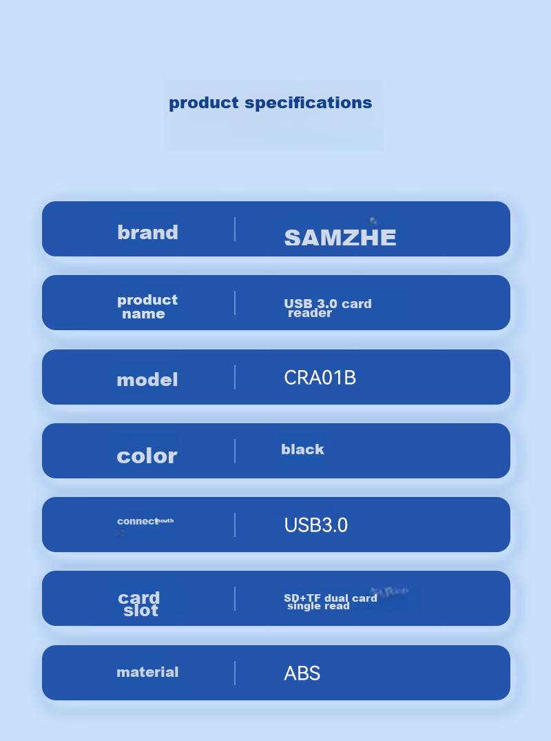 SAMZHE USB3.0 High-Speed Card Reader, Multifunctional SD/TF Card Reader All-In, Supports Smartphones, DSLR Cameras, Dash Cams, Surveillance Memory Cards CRA01B 14