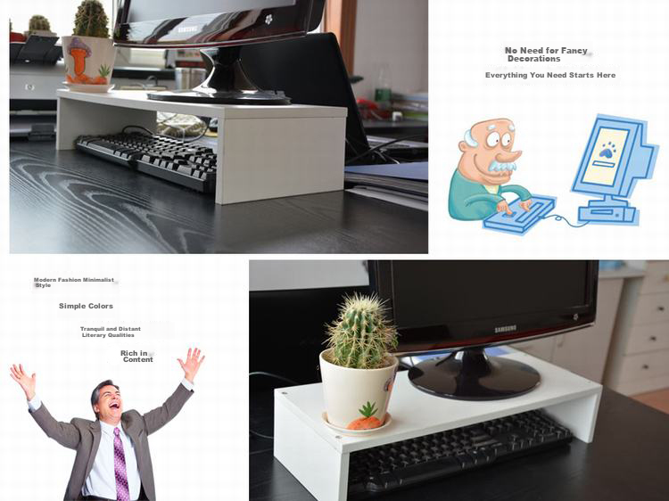 HMJIA Computer Desk Monitor Riser Stand, Single-Layer Keyboard Storage Rack, Portable Organizer Shelf, H-X302W 10
