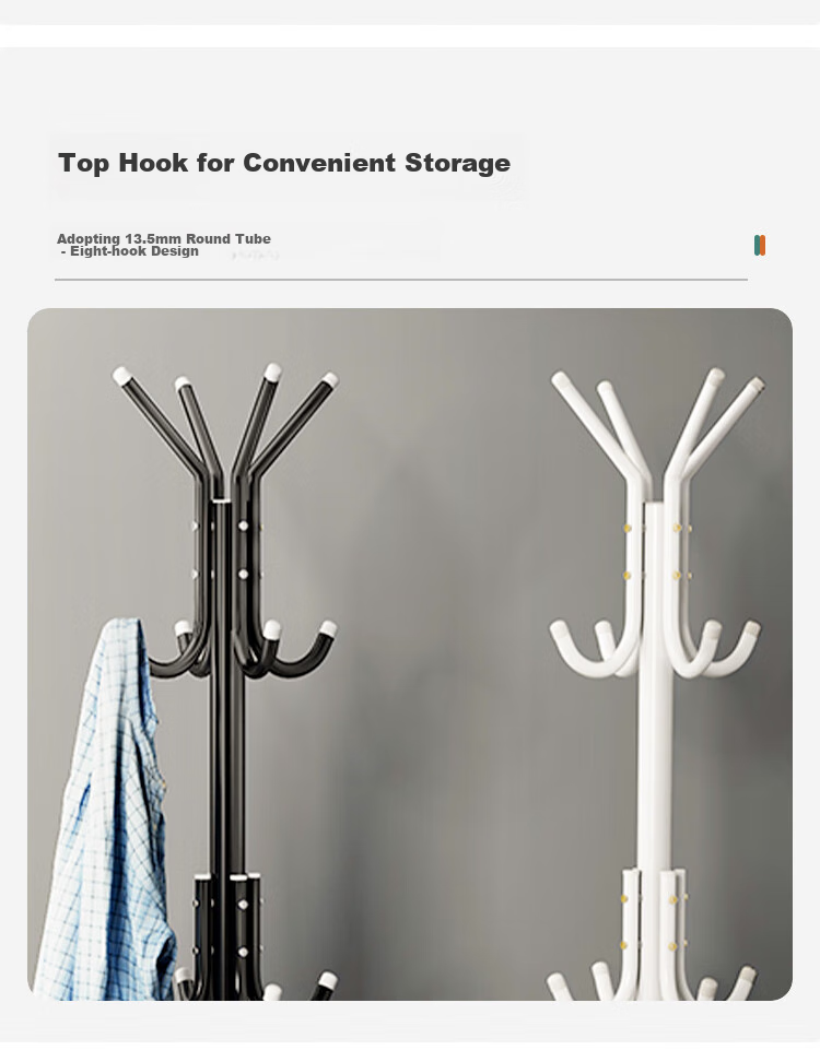 Anerya Iron Coat Rack, Floor-Standing Bedroom Clothes Hanger, Simple Indoor Garment Stand, White 5
