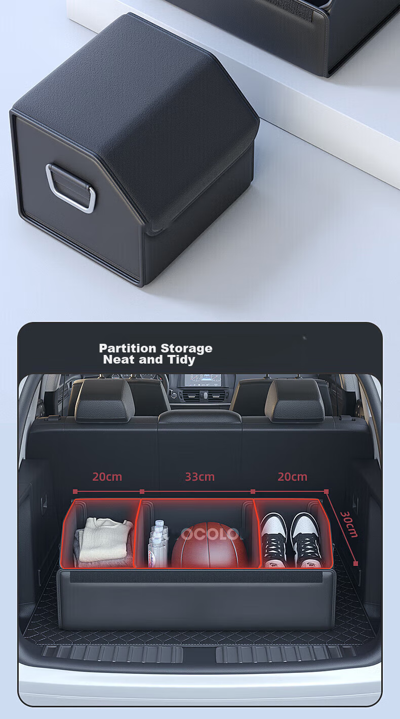 Huashi Car Trunk Storage Box, Multifunctional Folding Organizer, Car Storage Solution, Large Capacity Miscellaneous Box, Small Size 3