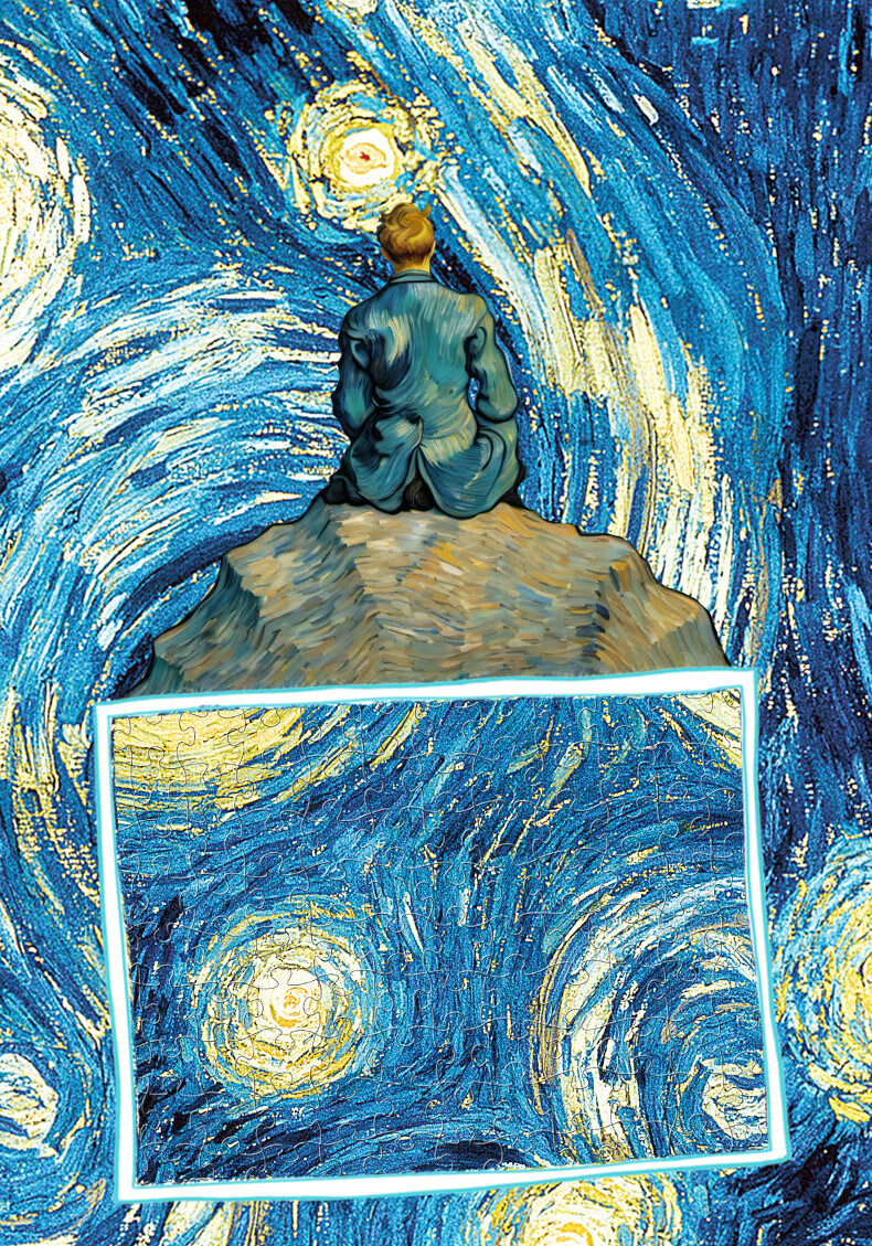 AIPUZZLE Adult Puzzle 1000 Pieces Starry Night Sky World Famous Painting Jigsaw Puzzle Home Decor Toy Birthday Gift 5
