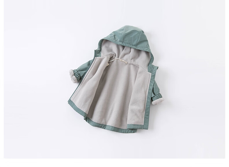 DAVE & BELLA Children's Clothing, New Year's Jacket for Boys And Girls, Autumn And Winter Outerwear, Hooded Top for Kids, Baby Clothes with Fleece Lining 18