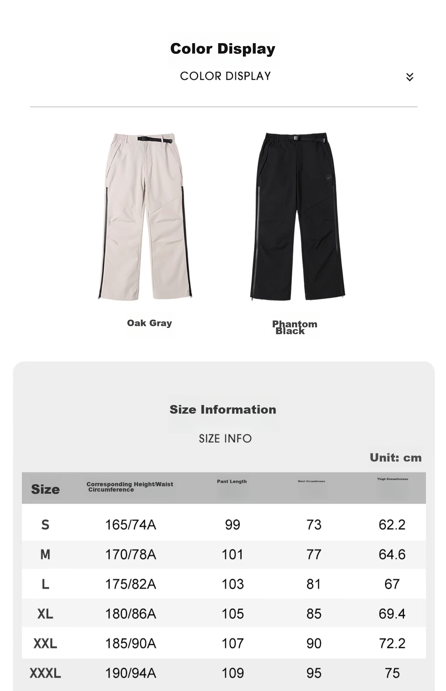 CAMEL Panda Mountain Outdoor Casual Pants, Cool-Feeling Windproof Fashionable Trousers, A34BA68195, Phantom Black, L 15