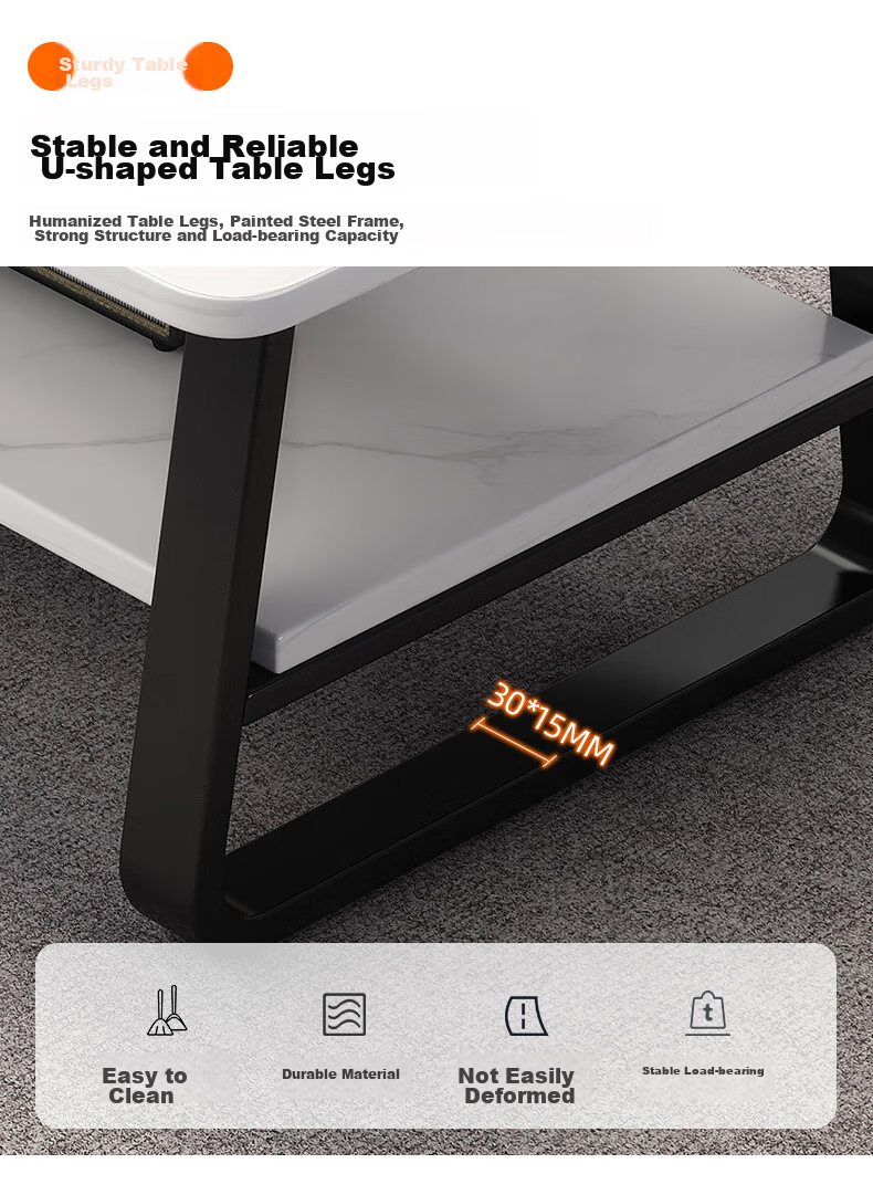 Shanshanmuyi Coffee Table, Living Room Double-Layer Light Luxury Coffee Table, Small Apartment Modern Minimalist Small Tea Table, Multifunctional Sofa Side Table 5