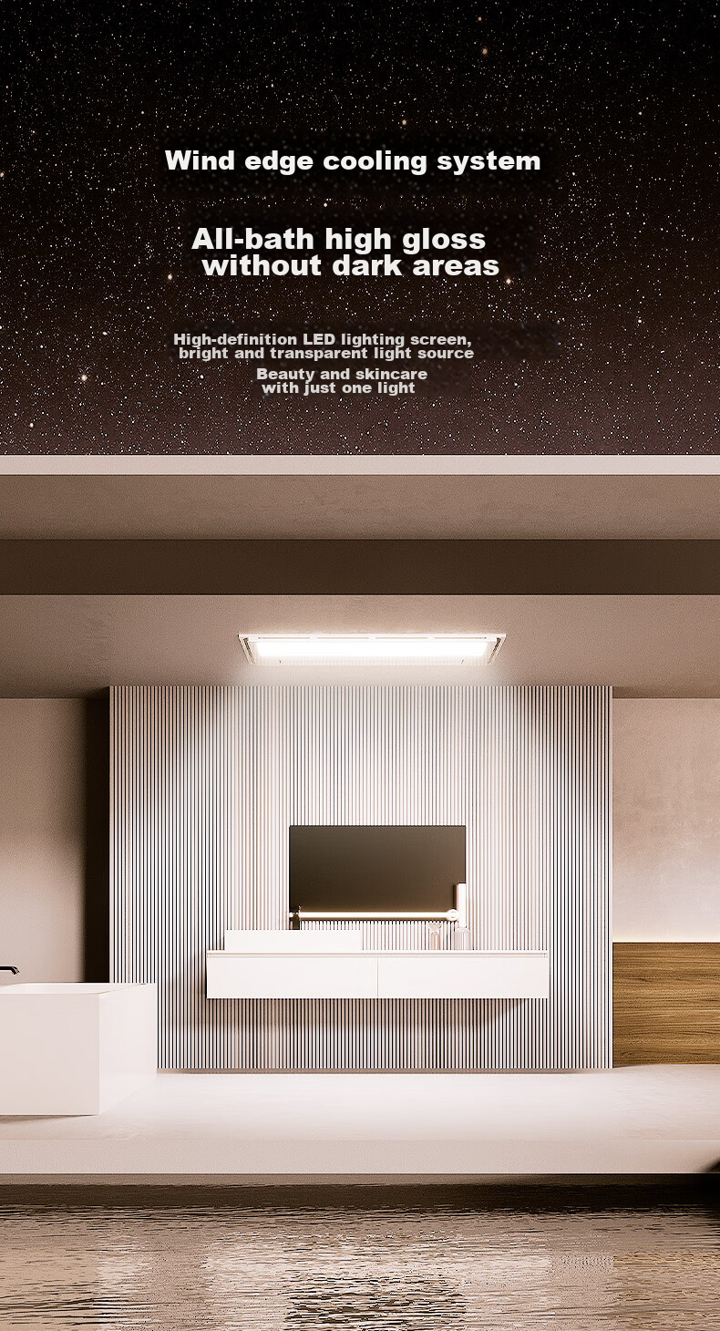 YOUPON Bathroom Heater with Frameless Lighting And Exhaust Fan, Wireless Touch Control Night Light Mode DZ026 6