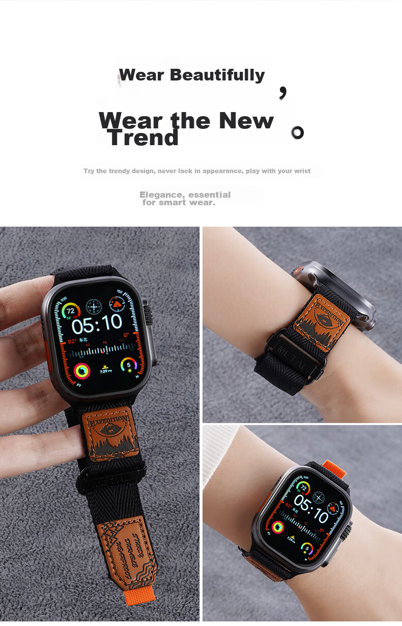 CangHua Compatible with Apple Watch Ultra 4/3 Strap, Apple Watch Ultra 2 Trail Loop Band, IWatch S12/S11/s10/9/8/se3 Braided Strap 12