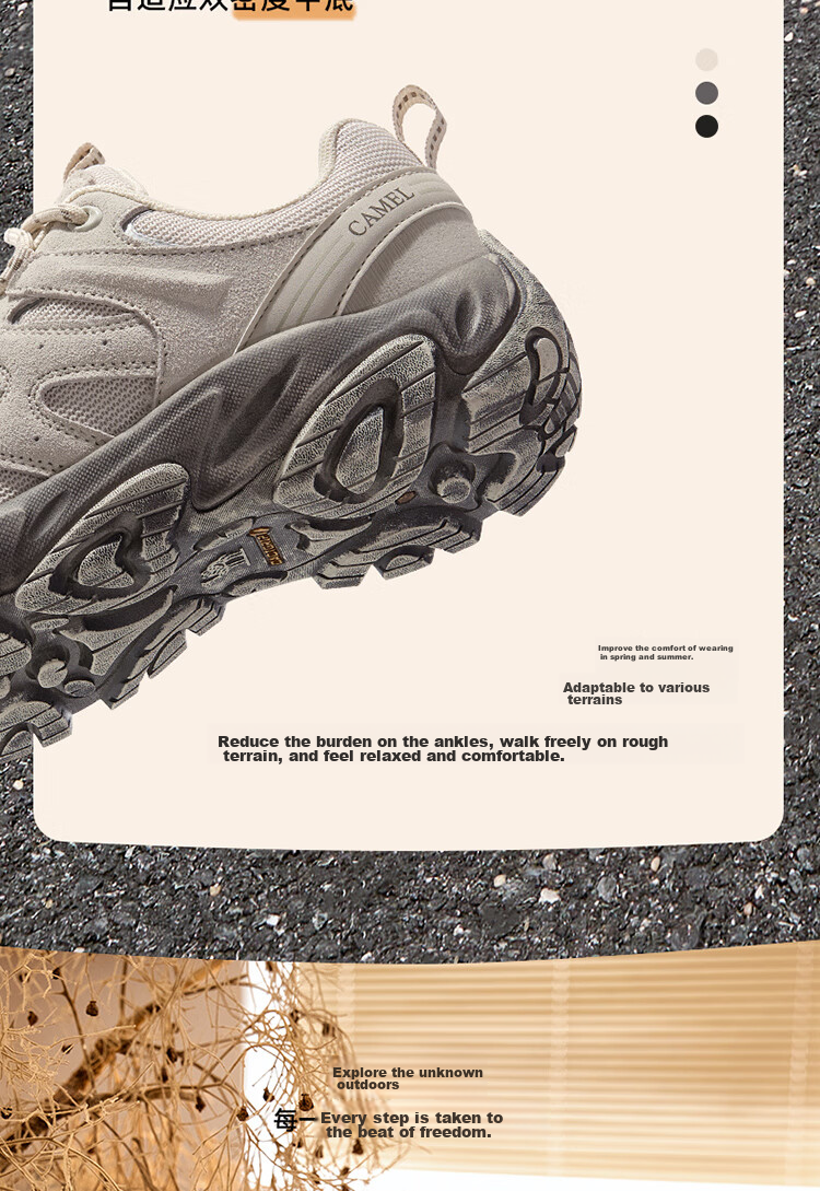 CAMEL [Wang Junkai's Choice - Triumphant] Hiking Shoes for Men And Women, Outdoor Non-Slip Wear-Resistant Climbing Sports Shoes 4