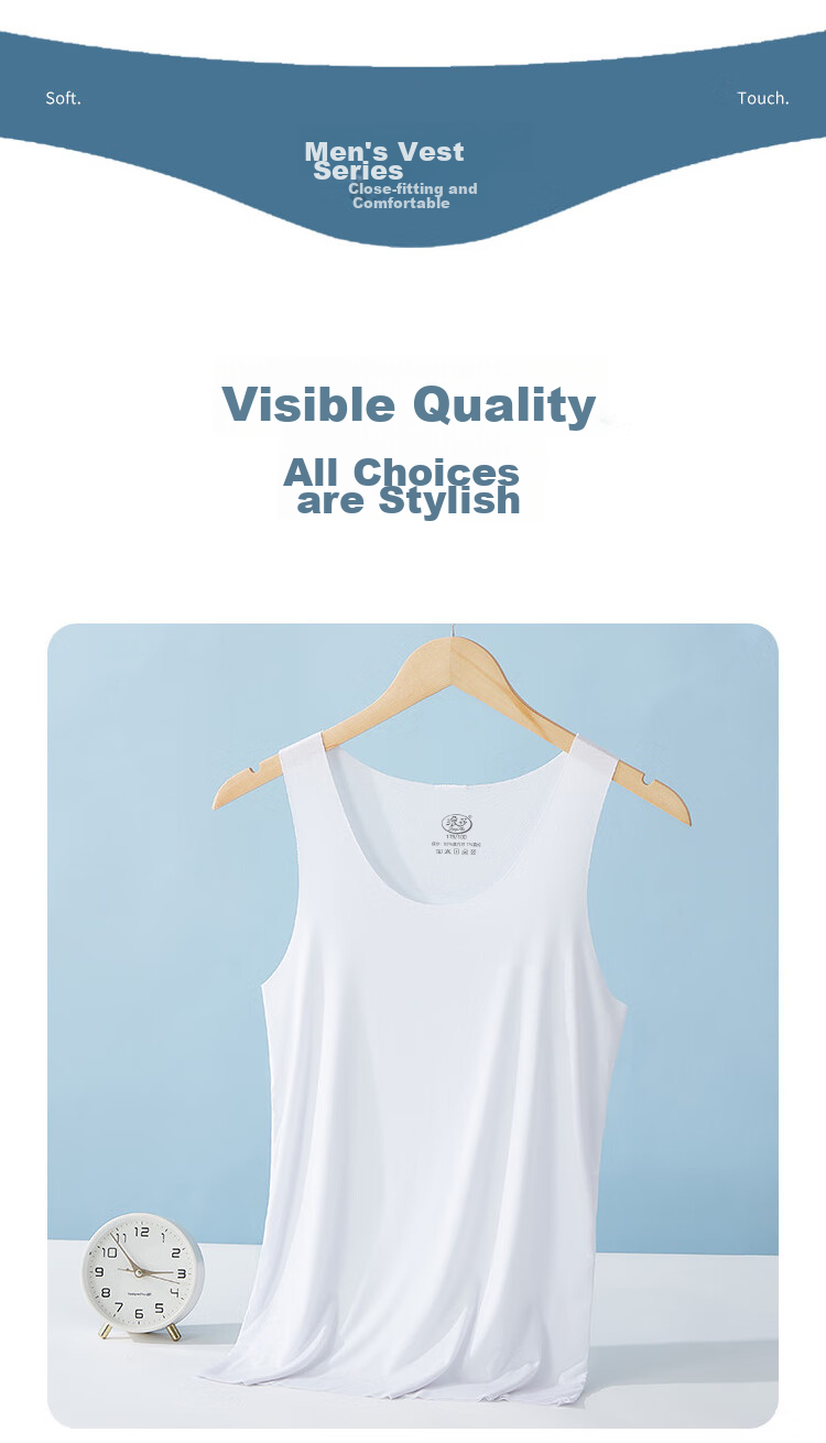 LangSha Men's Tank Top, Summer 7A Antibacterial Ice Silk Seamless Modal Thin Sleeveless Athletic Undershirt 14