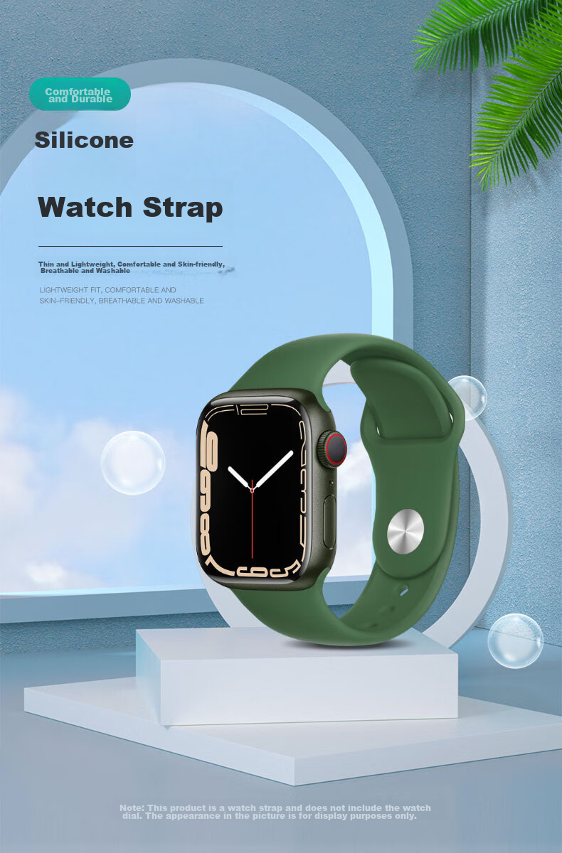 KMaxAI Compatible Silicone Watch Band for Apple Watch Series 12/11, Ultra4/3/2 Sport Watch Strap, IWatch SE3/9/8 Men's And Women's Style Wristband, Starlight 1