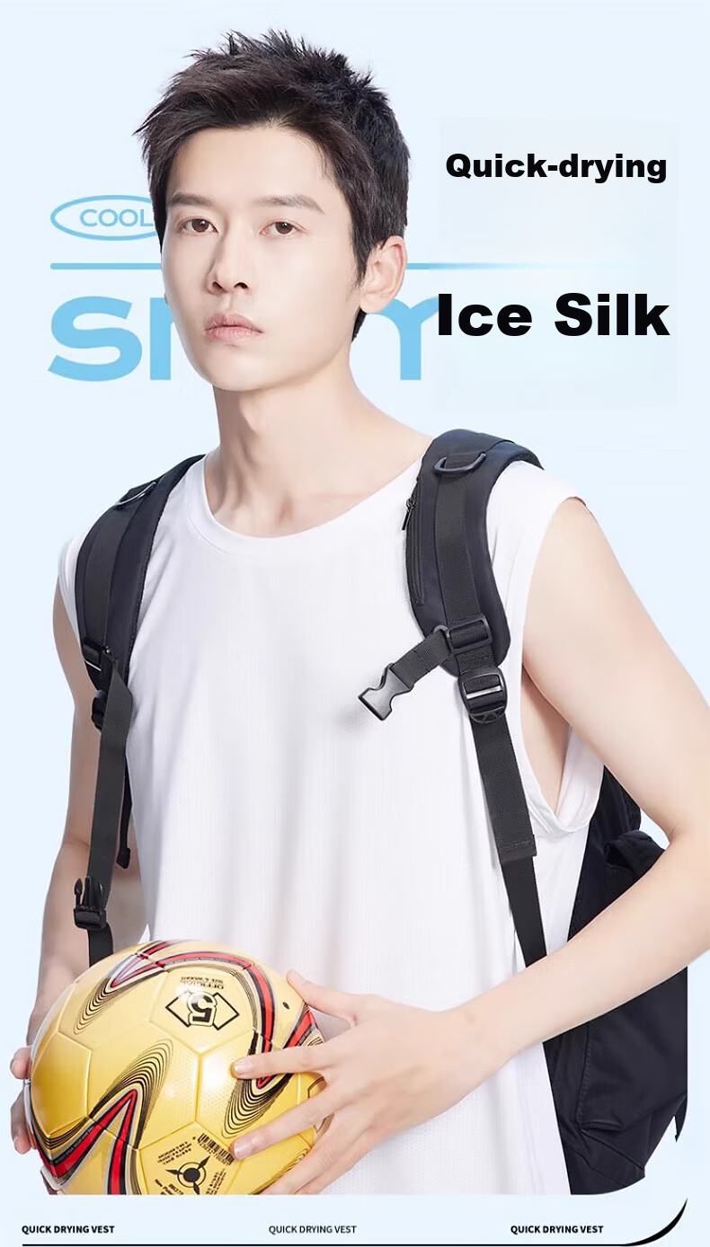 Warrior Men's Tank Top, Summer Outdoor Sports Wide-Shoulder Vest, Loose-Fitting Sleeveless Thin Vest for Chubby People, White, M 2