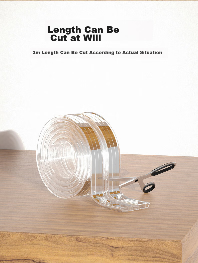 BFU Hollow Transparent Anti-Collision Strip Acrylic Gel for Home Use, Children's Wall Corner Thickened Table Edge Anti-Bump Long 2m * Wide 68mm 3