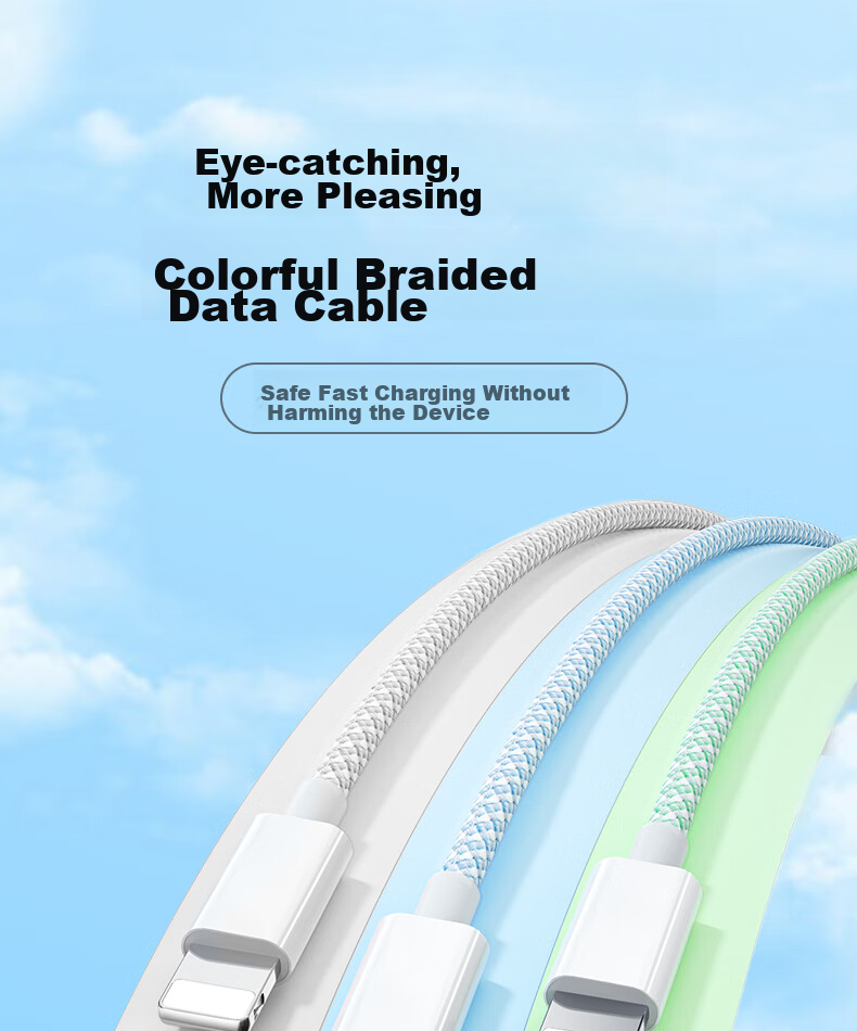 Nengshi Apple Charging Cable, 2.4A Fast Charging Data Cable, Suitable for IPhone 14/13 Pro Max/12/11/X/XR/8/7 Phones And IPad Tablets, Car-Mounted Braided Cable, 1.5 Meters, White 1