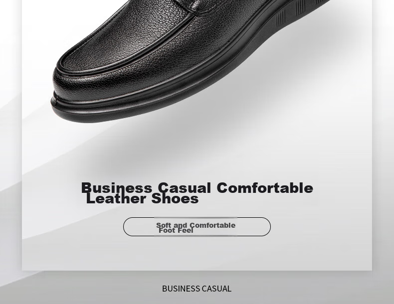 Aokang Business Casual Leather Shoes, Sheepskin Soft Sole, Comfortable Lace-Up Work Shoes, Black Size 41 3