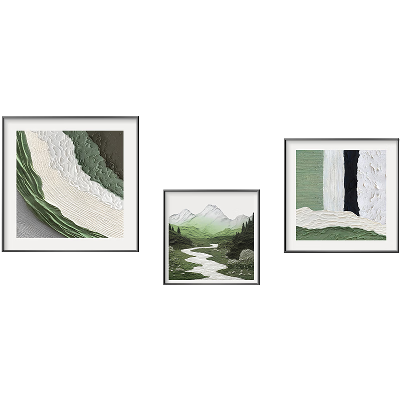 Jijianji Modern Minimalist Living Room Decorative Abstract Landscape Sofa Background Wall Dining Room Combination Hanging Paintings Premium Wall Art