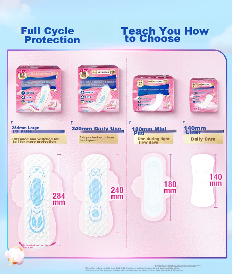 Hushubao Innovative Instant Clean Cloud-Feel Cotton Sanitary Napkins, 78 Pieces, Day And Night Combination, Ultra-Thin Breathable Menstrual Pads, Sold by JD 8