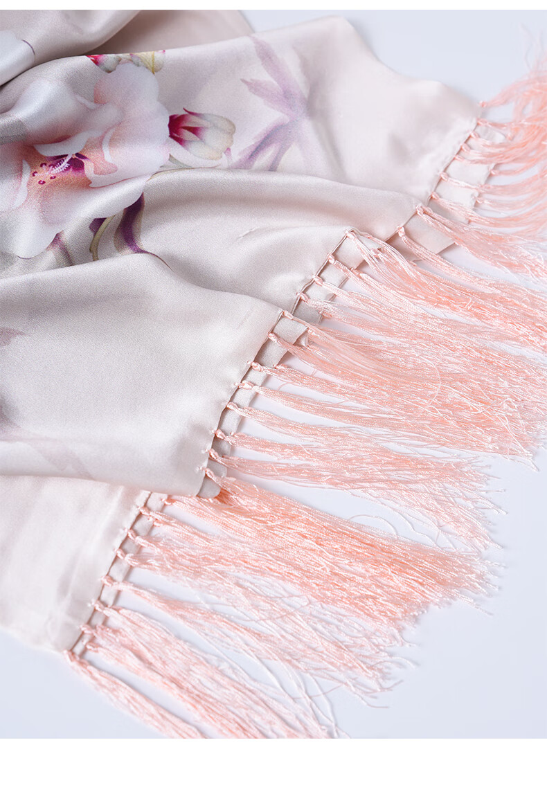 Hangsifu Silk Mulberry Silk Suzhou Embroidery Scarf, Flower Pattern Gift Box, Shawl, Outer Wear, Birthday Gift for Mom, High-End Mid-Autumn Festival Present 40
