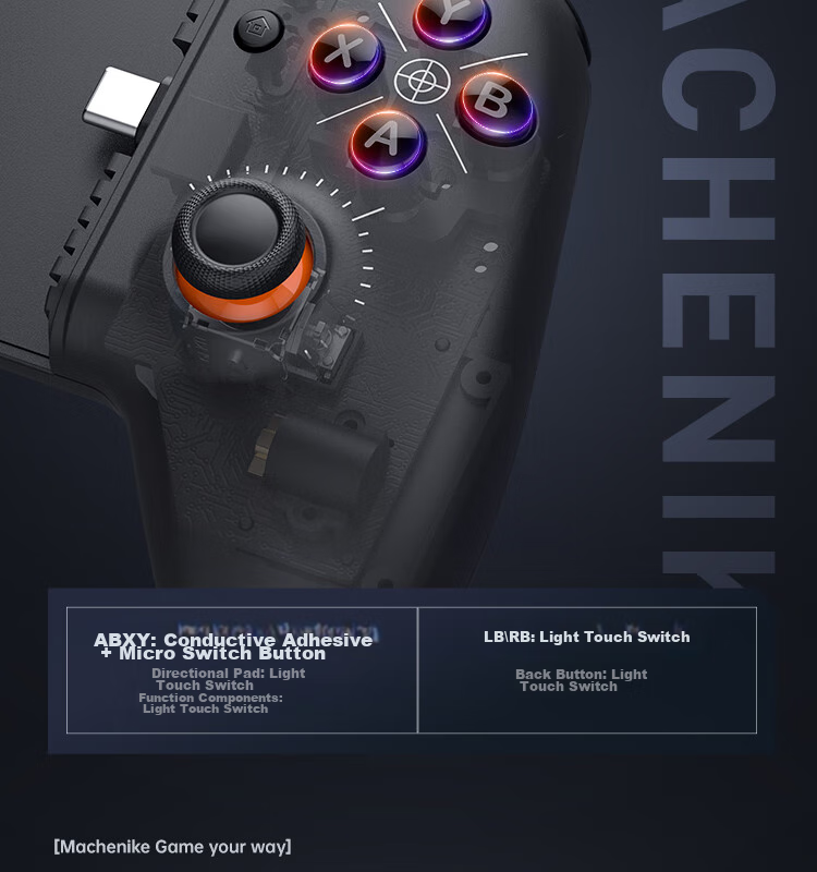 MACHENIKE GP5 Wired Bluetooth Mobile Game Controller, Extendable Gamepad for Android Switch, Apple Ios, Genshin Impact, Arknights, DNF, Gray 13