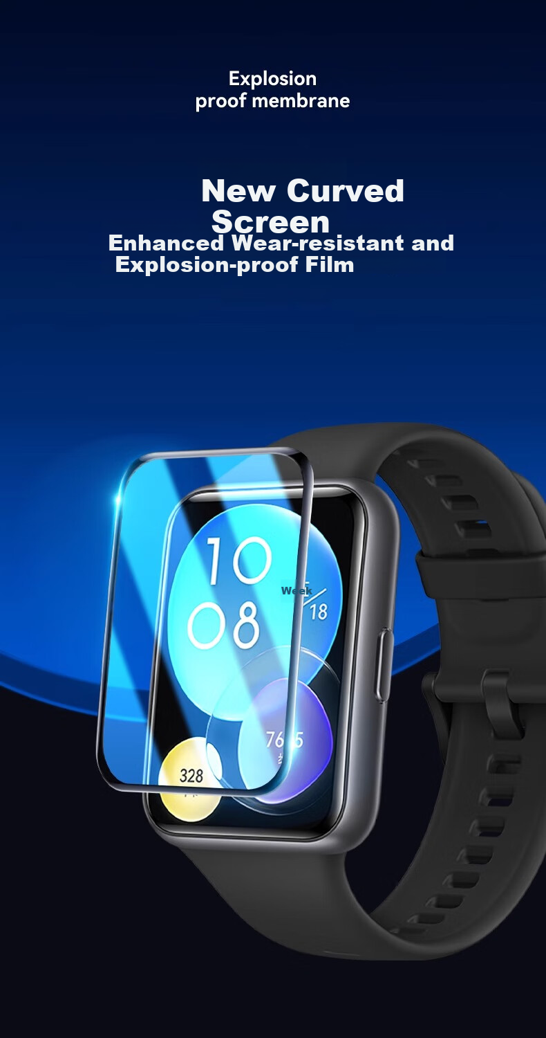 CHENSONG Hydrogel Heat-Bent Film Protective Cover for Huawei Watch Fit2, HUAWEI Smart Sports Watch Accessory Dial Heat-Bent Sticker 1