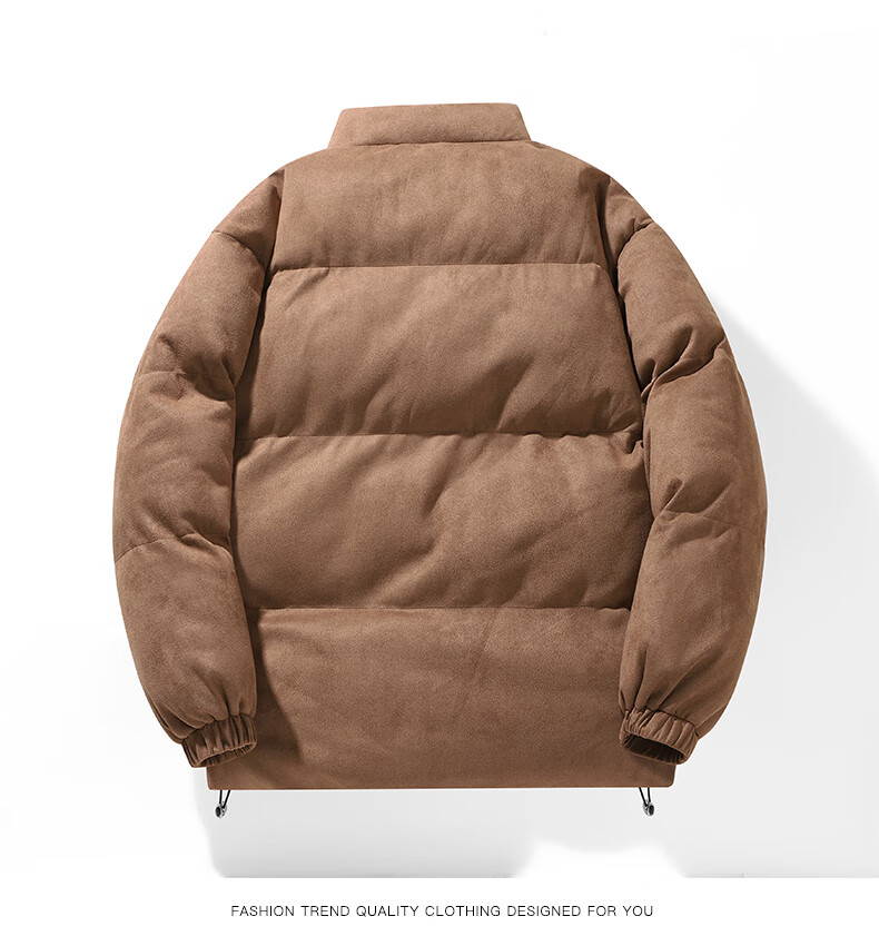 NASA MARVEL Cotton Jacket for Men, Winter Coat, Thick Padded Stand Collar, Suede Trendy Loose-Fit Versatile Couple's Outfit for Me 15