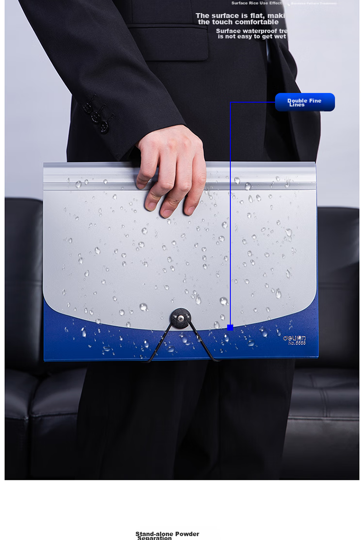 Deli 13-Slot A6 Handbag/accordian File Folder/document Holder, Multi-Layer Fashionable Handheld Conference Briefcase for Office And Study Use, White 5561 8