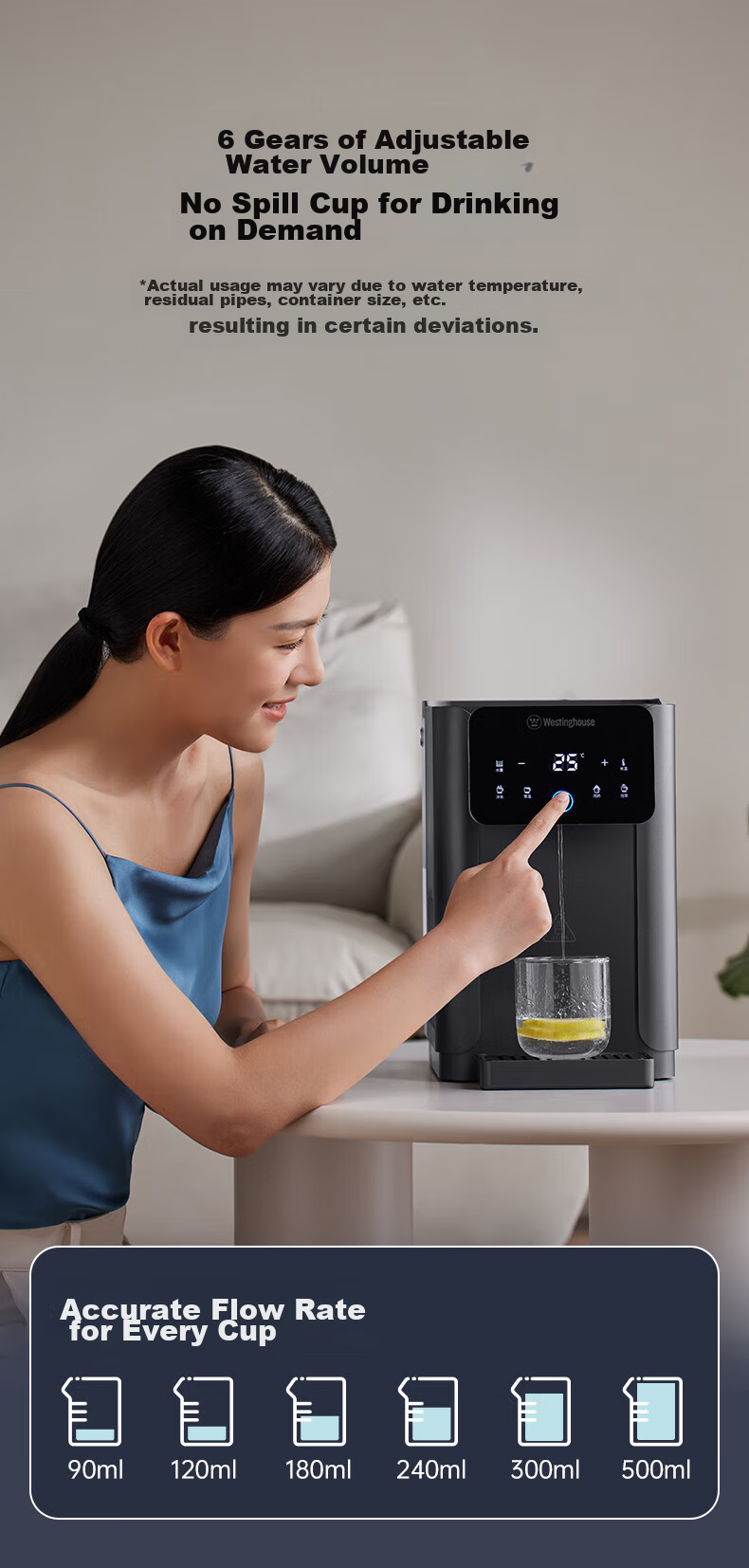 Westinghouse Instant Cooling And Heating Water Dispenser Manhattan Compact Home Water Dispenser for Milk And Boiling Water Office Living Room Desktop Tabletop Hot And Cold Water Dispenser W4S Pro 10