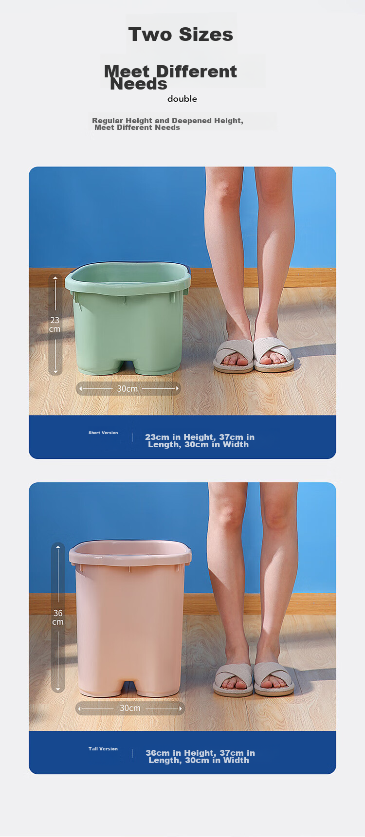 LYNN Foot Soaking Bucket, Enlarged And Thickened Foot Bath Basin, Deep Foot Soaking Bucket, Foot Therapy Bucket, Water Bucket, Foot Washing Basin with Handle 8