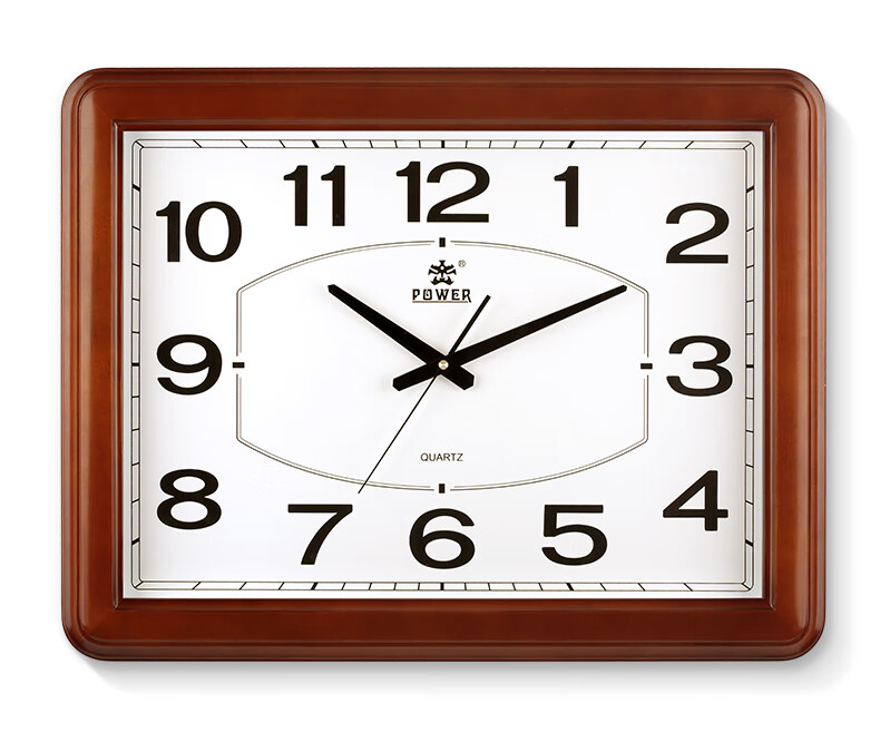 POWER Bawang Wall Clock Living Room Square Perpetual Calendar Clock Chinese Style New Simple Wall Clock Length 65cm 0119CKS Dark Color 2