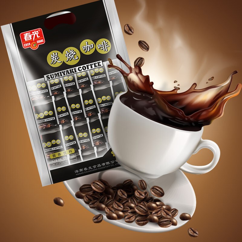 春光海南特产 炭烧咖啡570g 速溶咖啡粉 冲调饮品 独立小包装