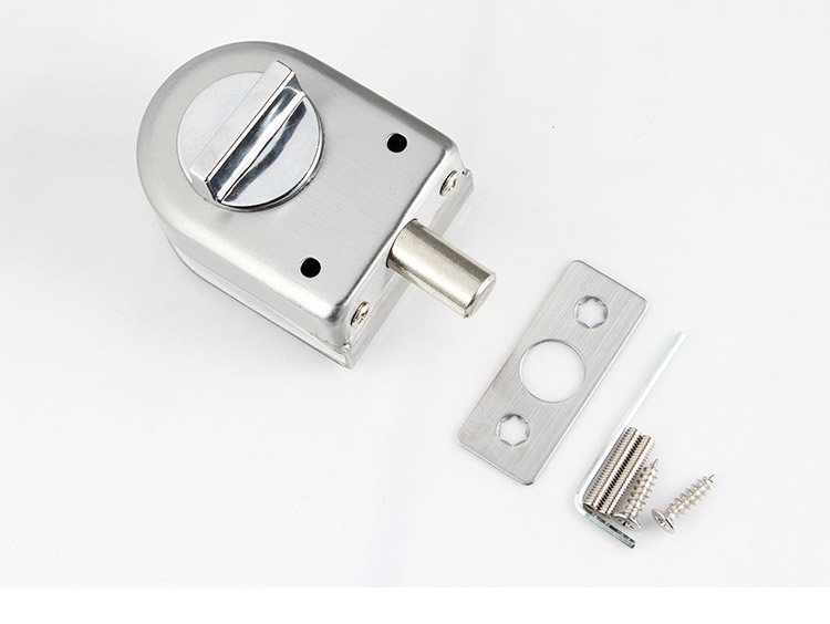 Auburn Bolt No-Drill Glass Door Bolt Lock Hotel Bathroom Single Door Floor Lock Toilet Floor Bolt 822 Silver 10