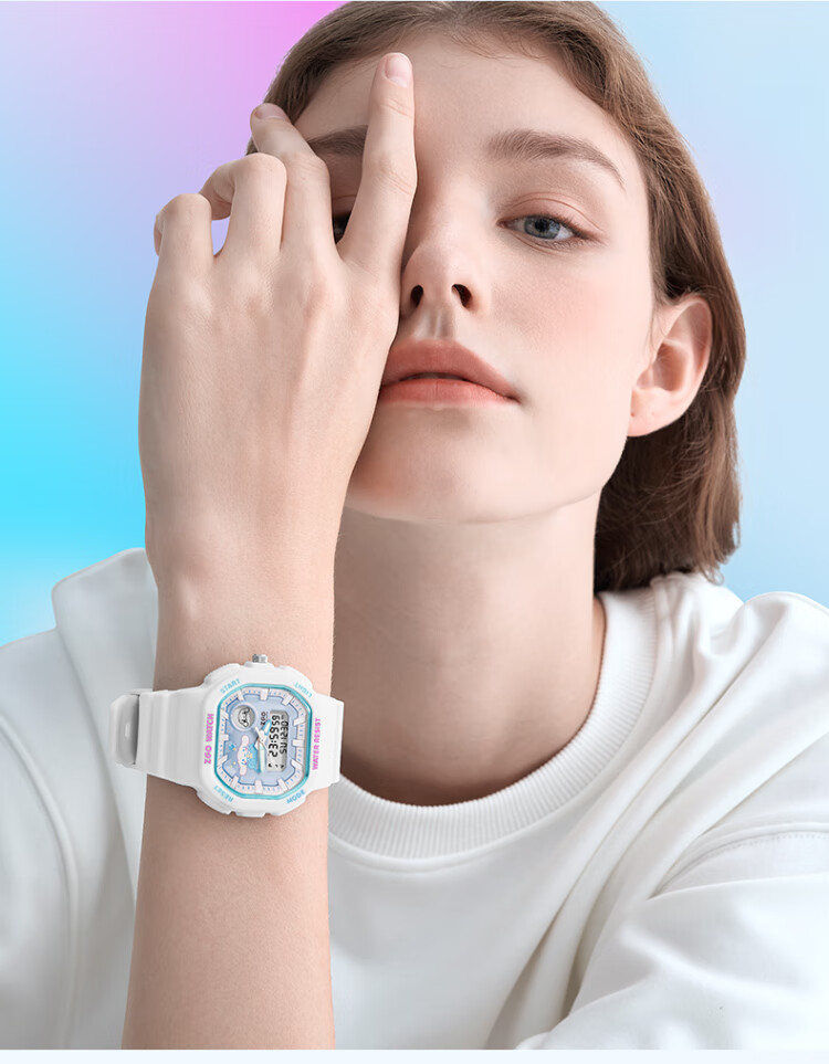 ZGO x Sanrio Student Watch for Girls, Electronic Sports Wristwatch for Middle and High School Students, High-Value Design, 810 Pudding Dog 13