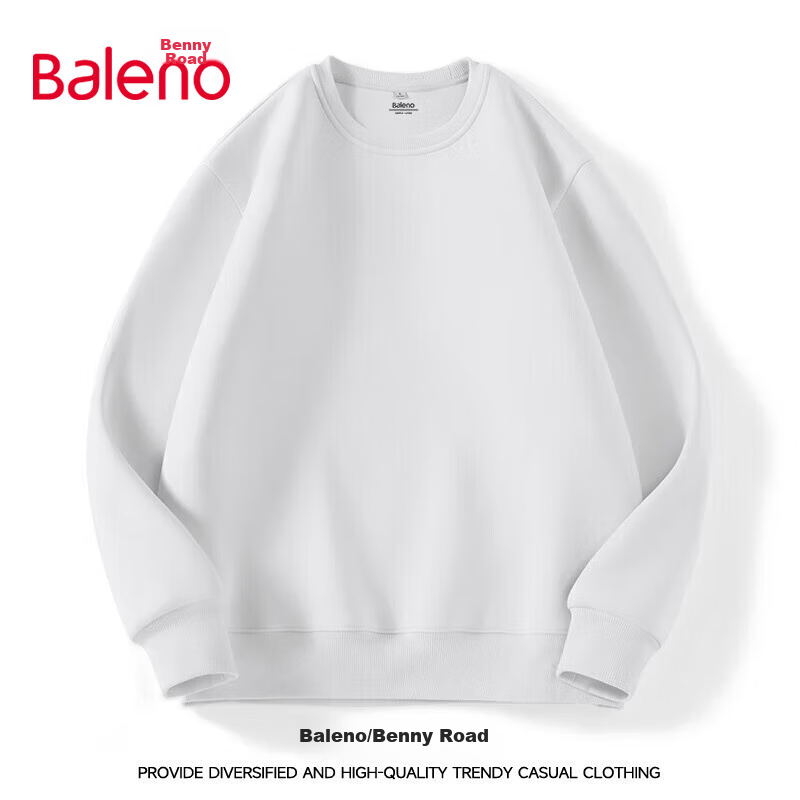 Baleno Loose Round Neck Sweatshirt for Men, Spring And Autumn Trendy Oversized Plus Size Top, Casual Versatile Solid Color Jacket for Me