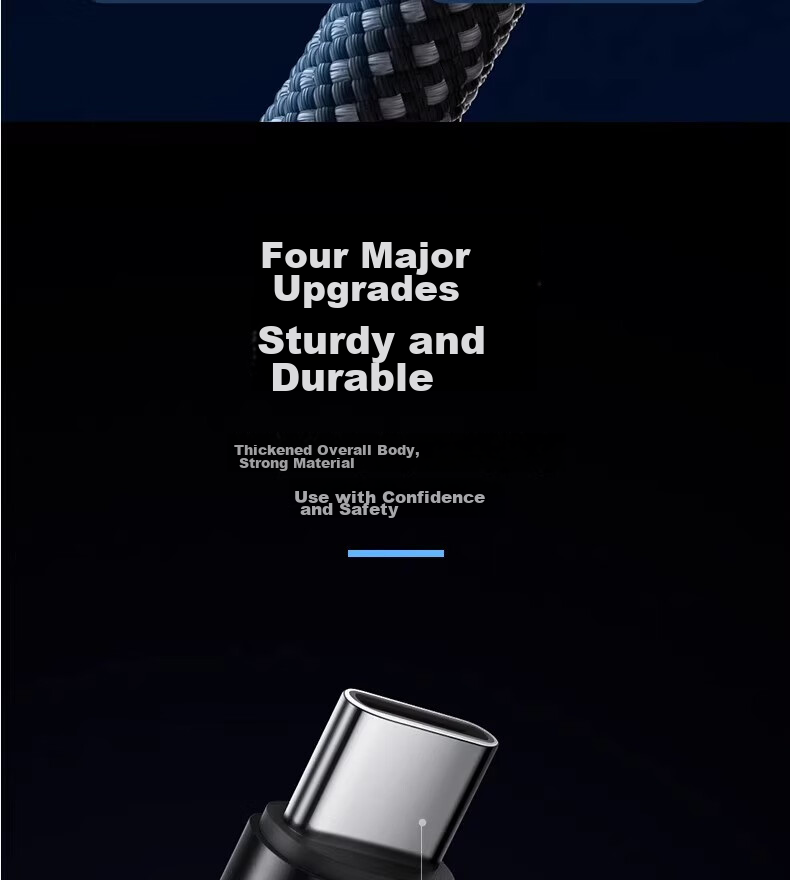Nengshi Type-C Data Cable, 100W Charging Cord, Super Fast Charging with Auto Power-Off, Suitable for Huawei, OPPO, Honor Nova, Xiaomi, Vivo Phones, 66W Flash Charging Cable, 1 Meter, Transparent Black 19