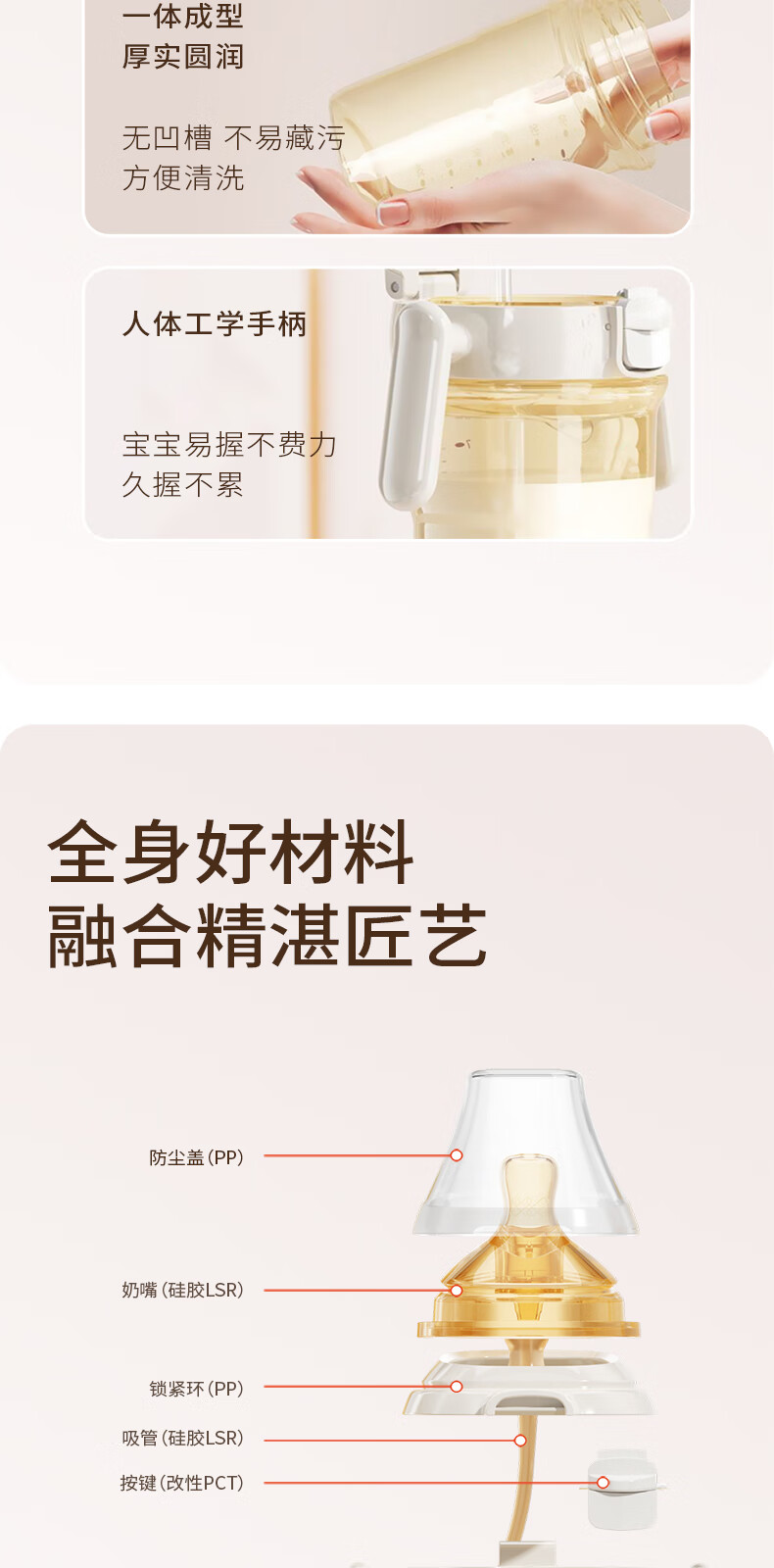 Baby Nursing Bottle 6-12 Months+ with Gravity Ball Anti-Colic PPSU Flip Lid Direct Drinking Training Cup 240ml 12