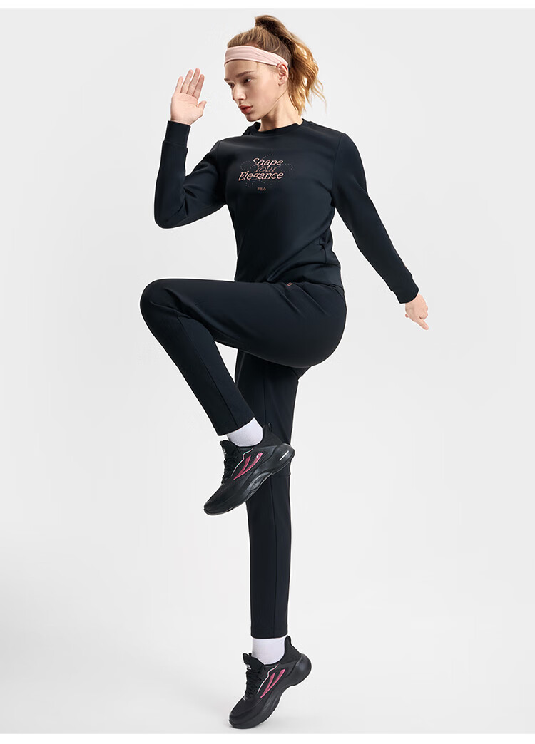FILA Official Women's Pullover Hoodie, Autumn And Winter Fitness Sports Simple Basic Knit Top 18