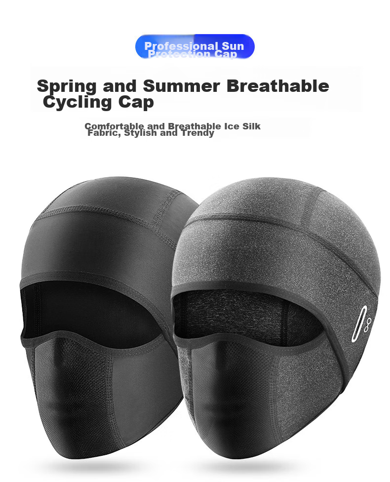 BIKEBROS Cycling Balaclava Helmet Liner, Outdoor Sun Protection Face Mask, Spring And Summer Full-Face Ice Silk Face Guard, Windproof Small Cap, for Men And Wome 1